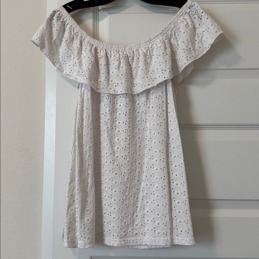 Democracy White Eyelet Ruffle Blouse - Picture 3 of 4